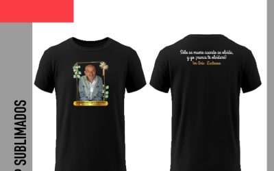 Playera de aniversario luctuoso.