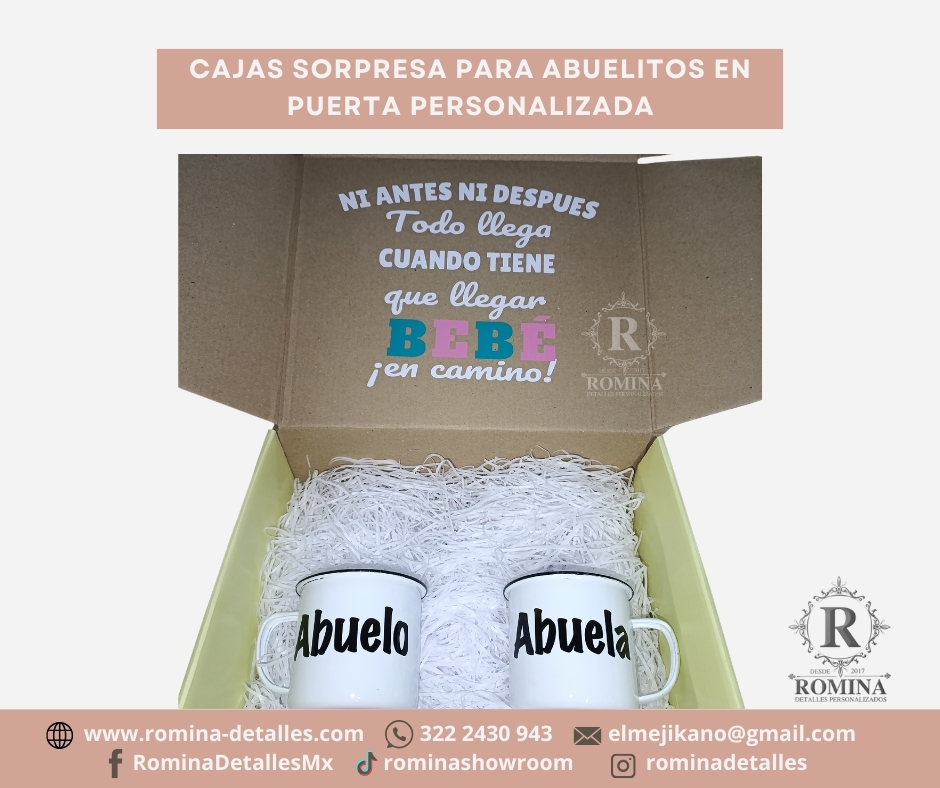 CAJAS SORPRESA PARA ABUELITOS caja con regalos sorpresa para futuros abuelos