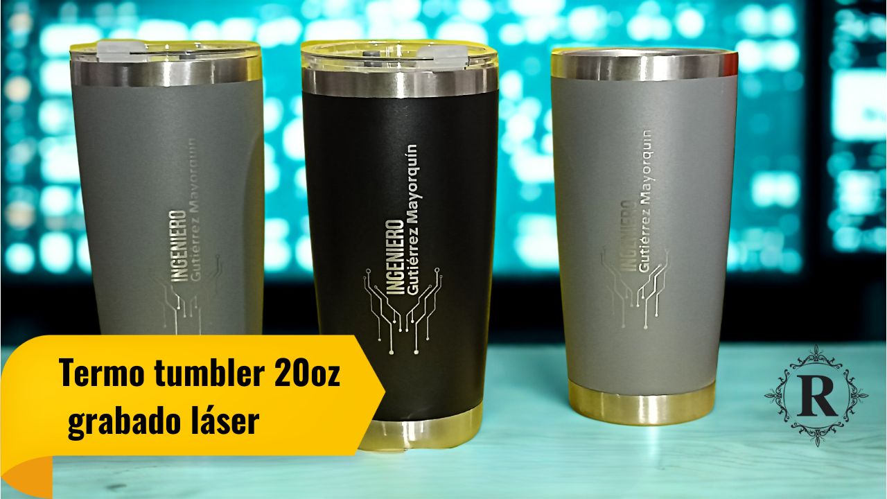 Termo tumbler 20oz grabado láser